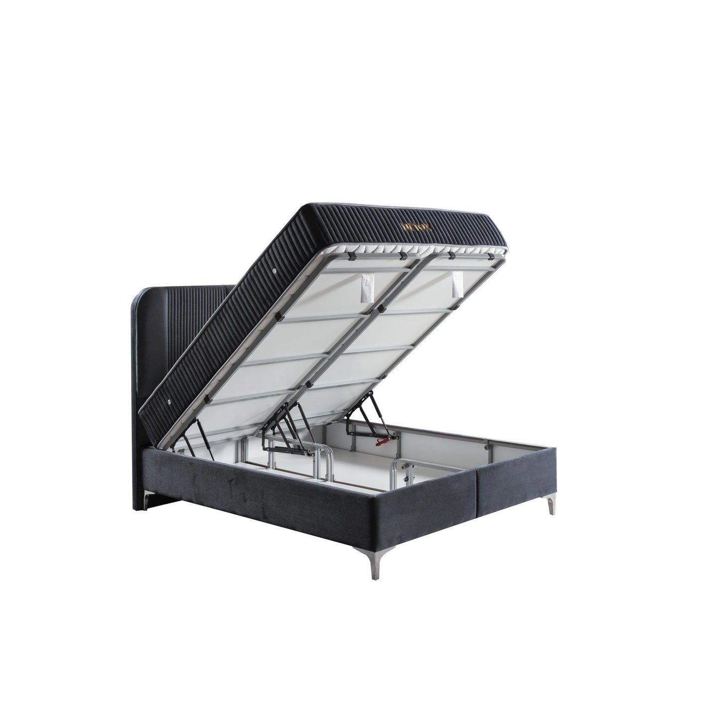 Pat 160x200, stofa catifelata bluemarin