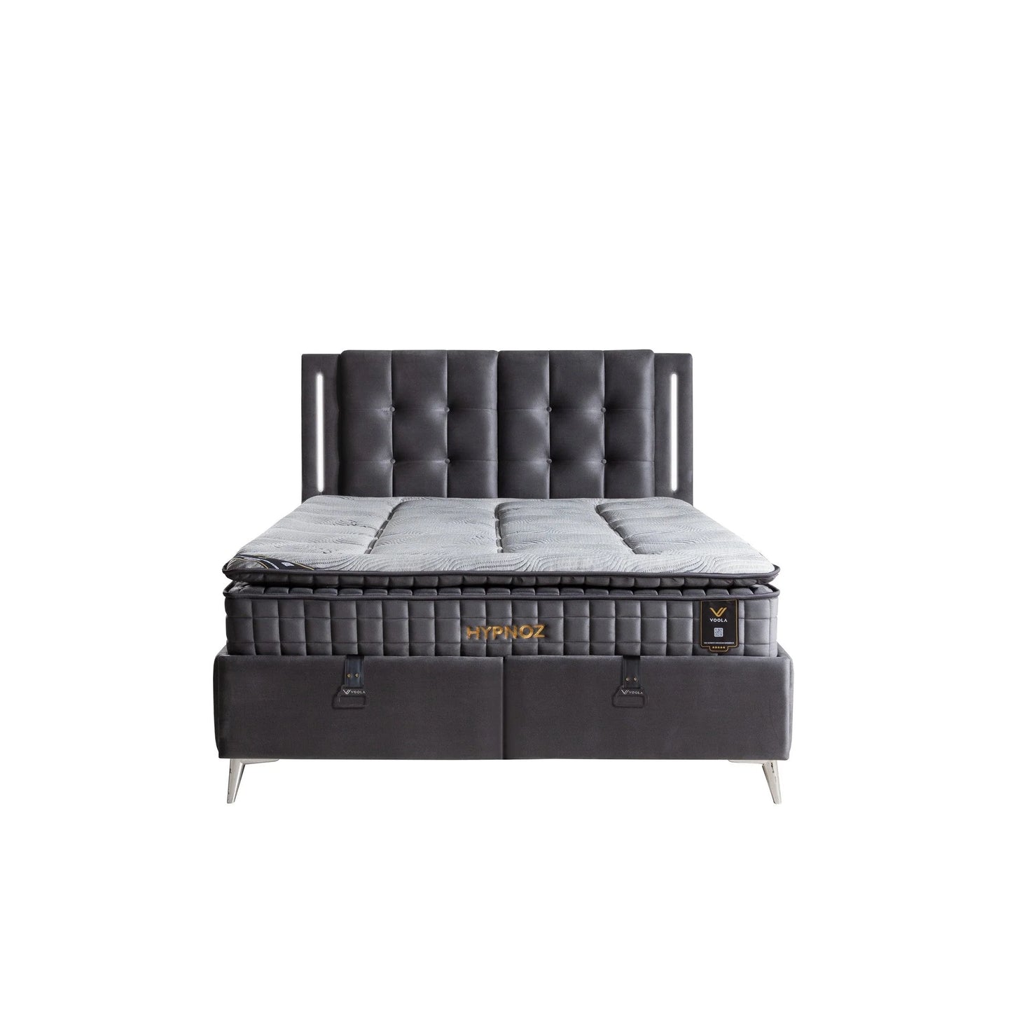Pat 160x200 stofa catifelata gri