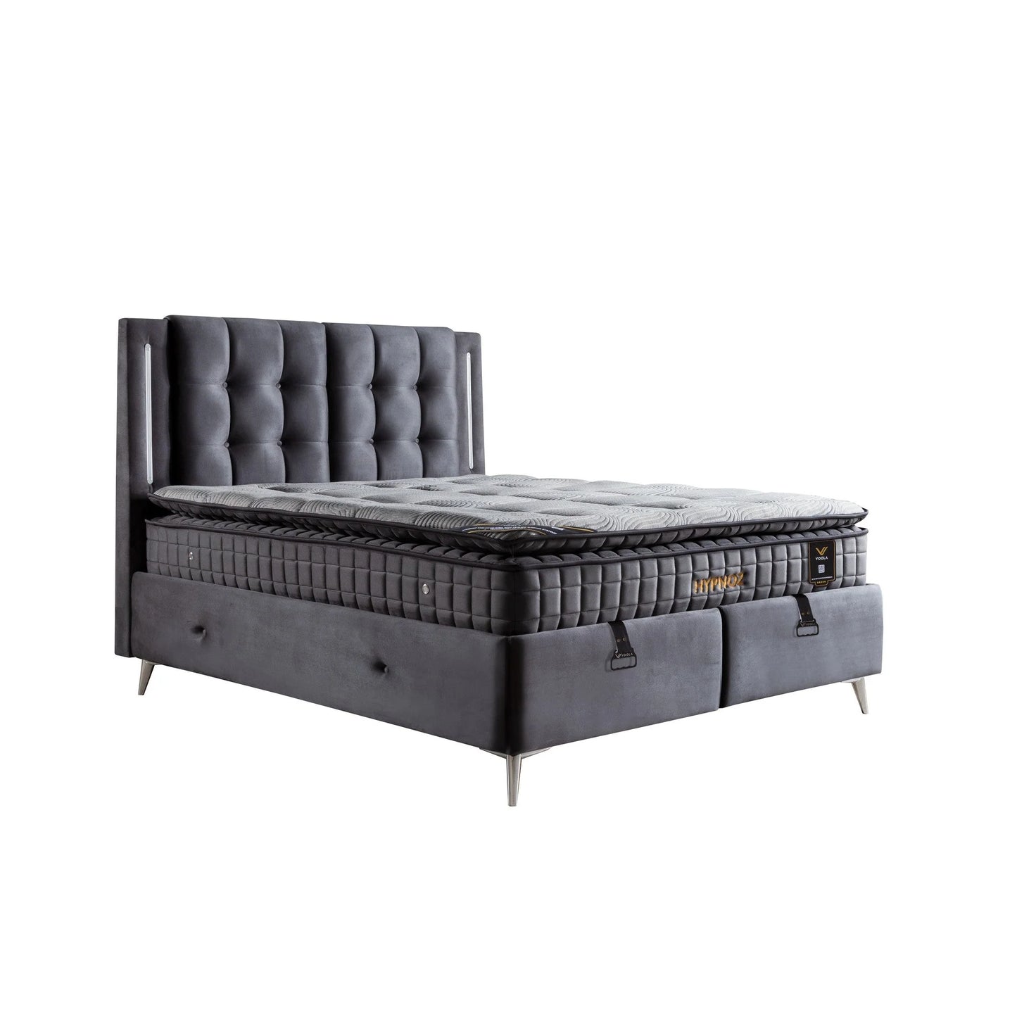 Pat 160x200 stofa catifelata gri