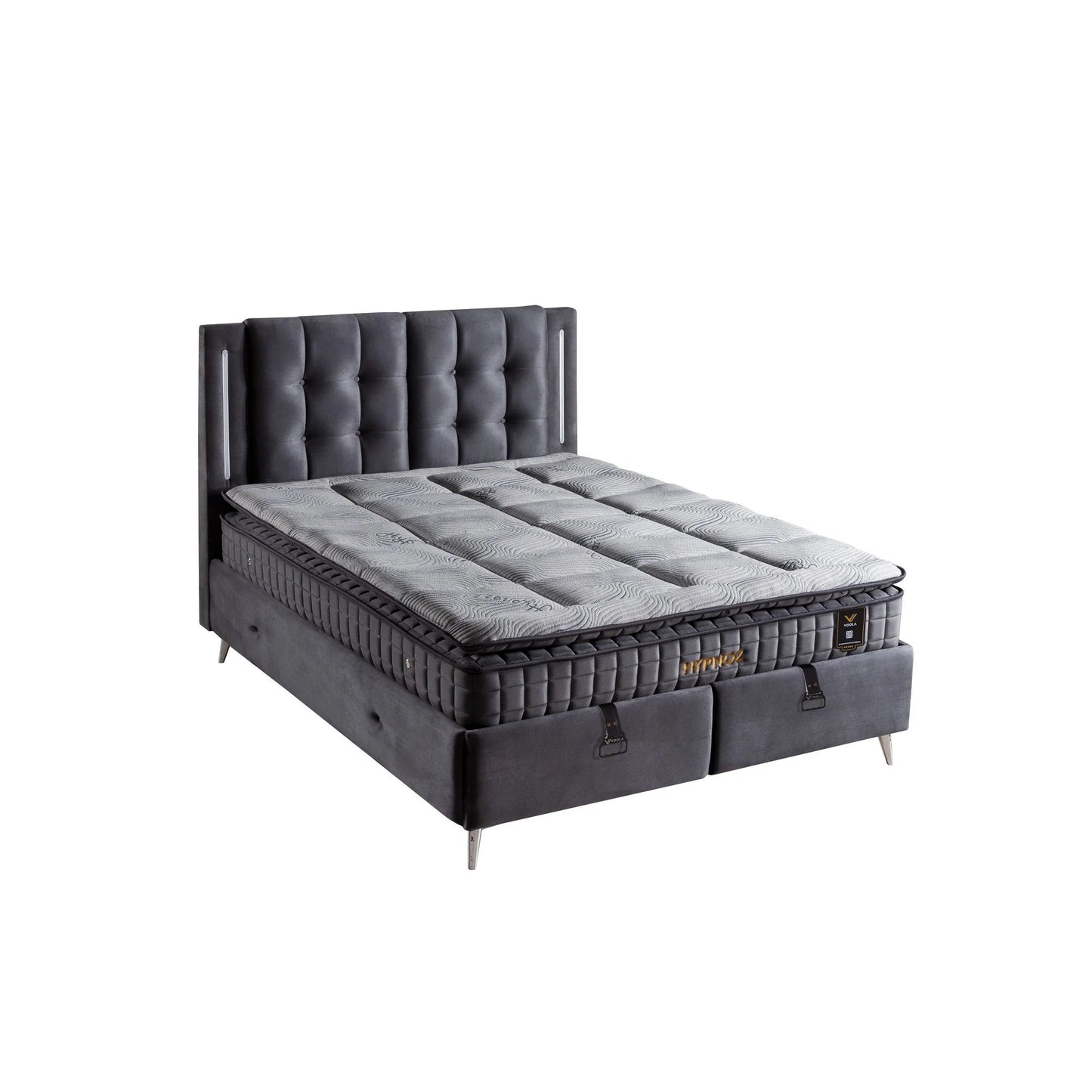 Pat 160x200 stofa catifelata gri