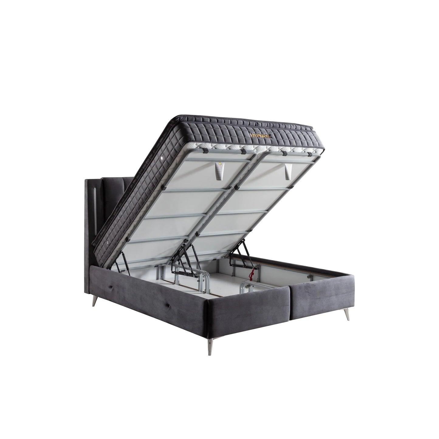 Pat 160x200 stofa catifelata gri