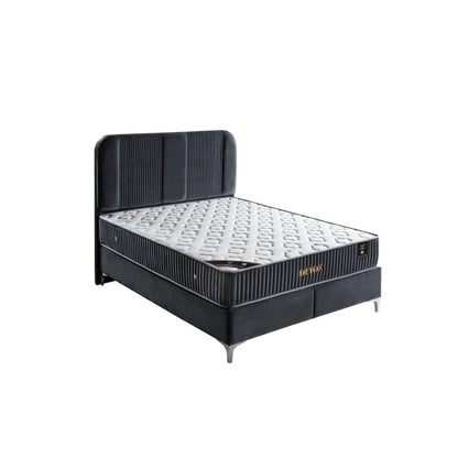 Pat 160x200, stofa catifelata bluemarin