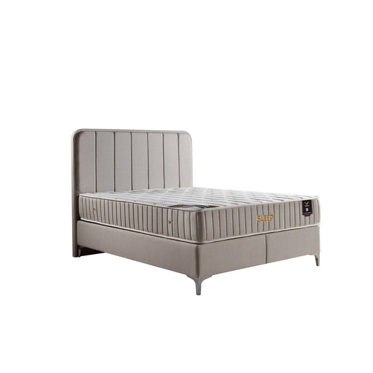 Pat 160x200 stofa catifelata crem