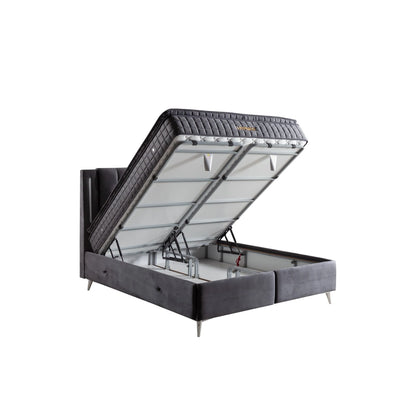 Pat 160x200 stofa catifelata gri