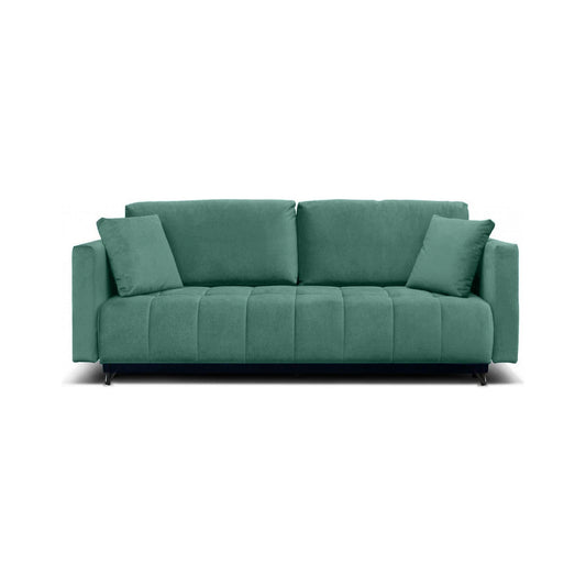 Canapea extensibila stofa catifelata verde